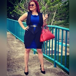 Carolina Lady Blue Midi Dress Size Small Short Sleeves